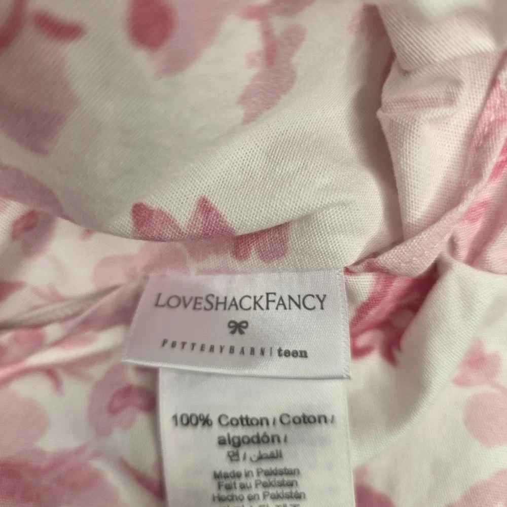 LoveShackFancy Pottery Barn Teen Pink Damask Floral Backrest Pillow Cover